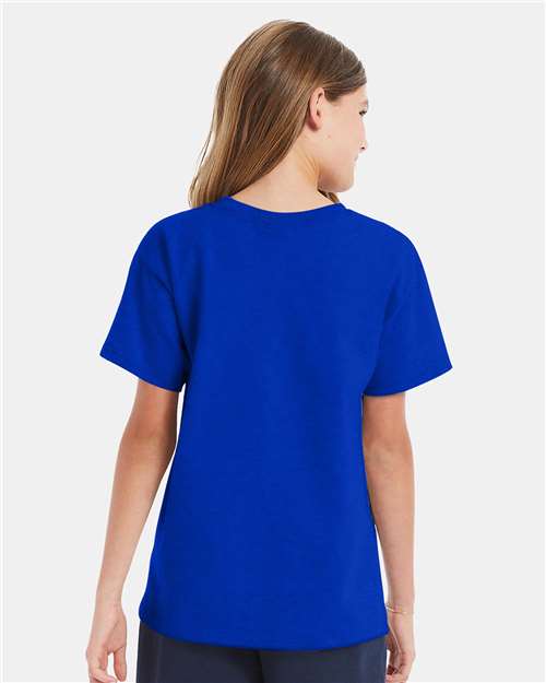 Hanes 5480 Athletic Royal — on model back