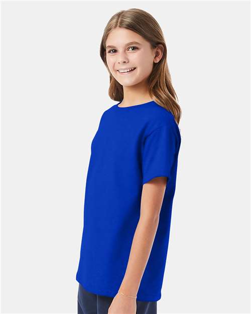 Hanes 5480 Athletic Royal — on model side