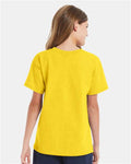 Hanes 5480 Athletic Yellow — on model back