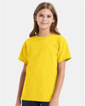 Hanes 5480 Athletic Yellow — on model front