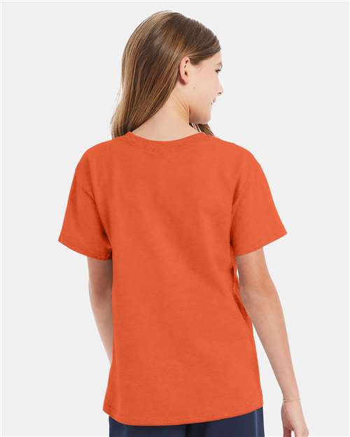 Hanes 5480 Texas Orange — on model back
