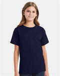 Hanes 5480 Athletic Navy — on model front