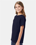 Hanes 5480 Athletic Navy — on model side