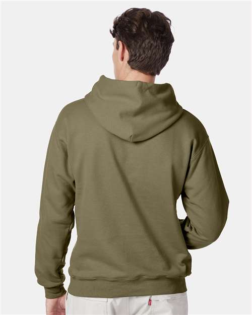 Hanes F170 Oregano — on model back