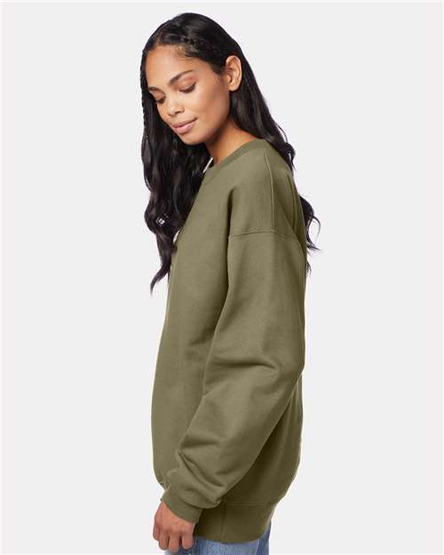 Hanes F260 Oregano — on model side