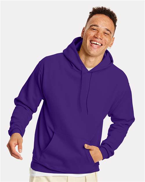Hanes P170 Athletic Purple — on model front