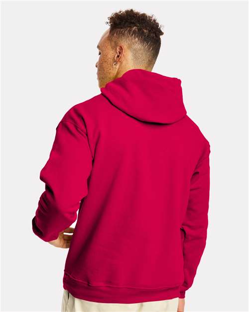 Hanes P170 Athletic Crimson — on model back