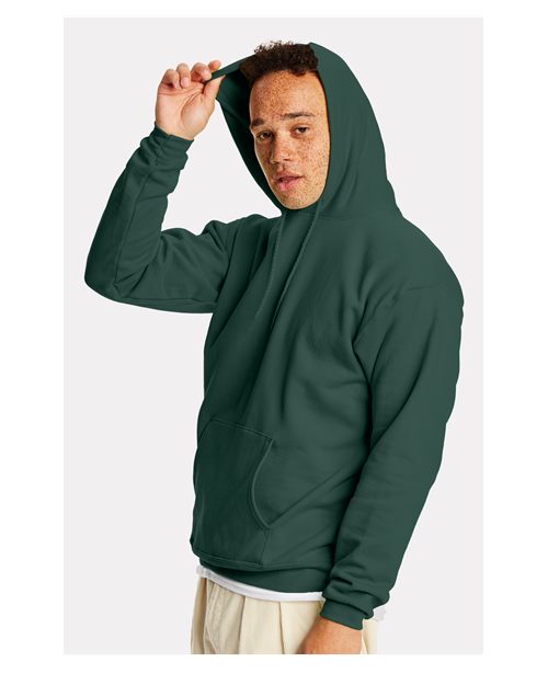 Hanes P170 Athletic Dark Green — on model side