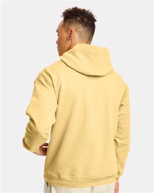 Hanes P170 Athletic Gold — on model back