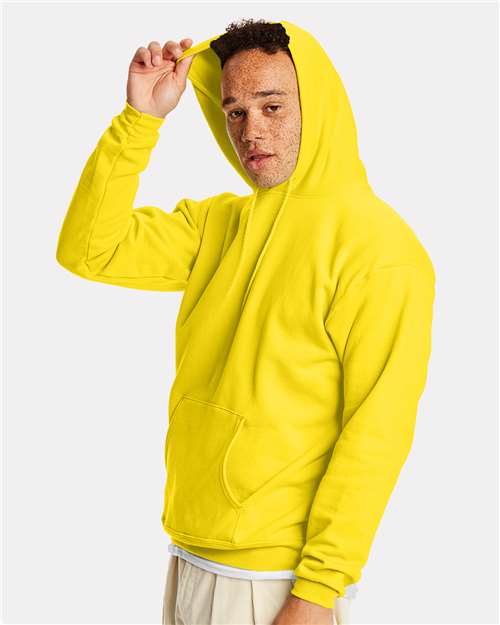 Hanes P170 Athletic Yellow — on model side