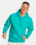 Hanes P170 Athletic Teal — on model front