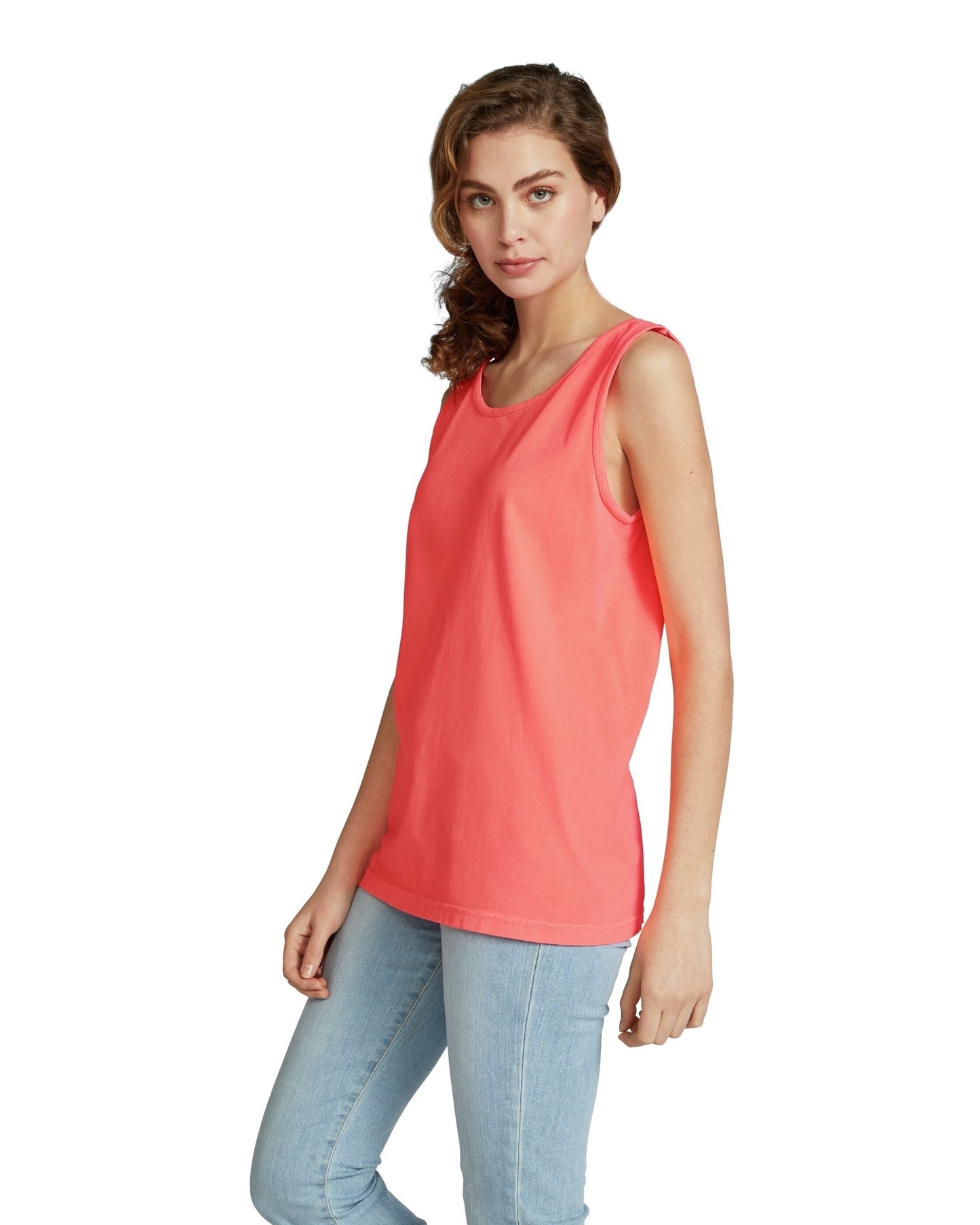 Unisex Heavyweight RS Tank - Neon Red Orange
