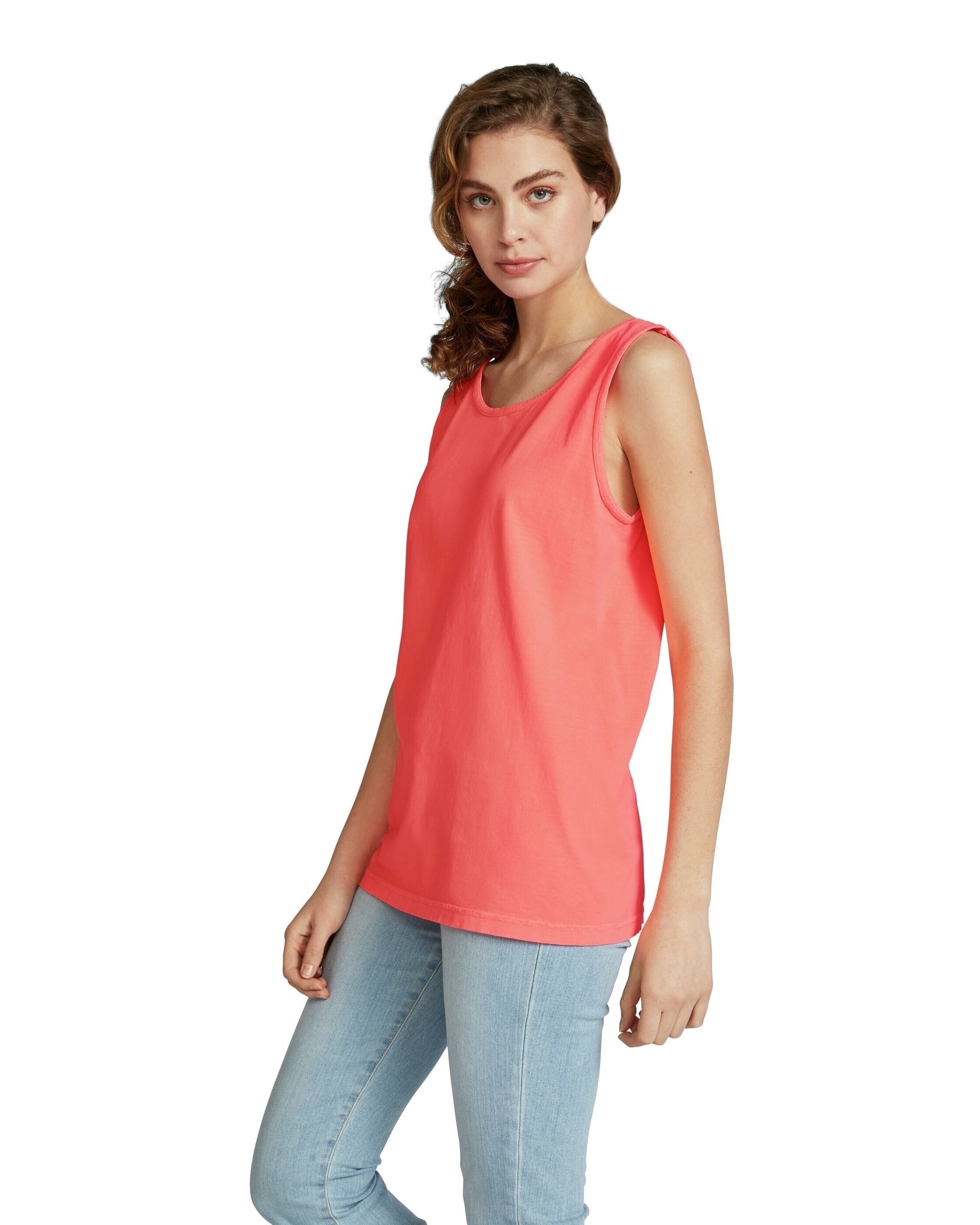 Unisex Heavyweight RS Tank - Neon Red Orange