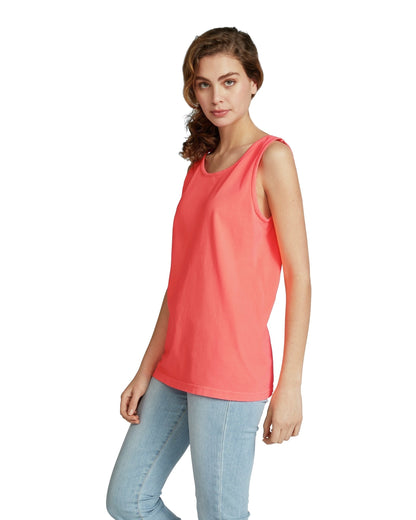Unisex Heavyweight RS Tank - Neon Red Orange