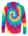 Unisex Tie Dye Hooded Pullover T-Shirt - Classic Rainbow Spiral