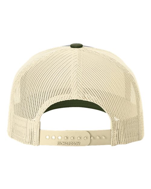 Richardson 112FP Heather Grey/ Birch/ Army Olive — back