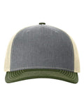 Richardson 112FP Heather Grey/ Birch/ Army Olive — front