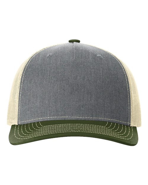 Richardson 112FP Heather Grey/ Birch/ Army Olive — front