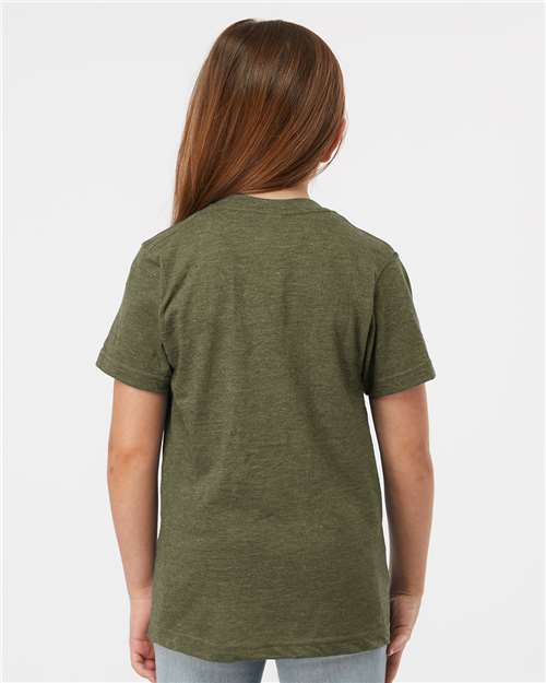 Tultex 235 Heather Military Green — on model back