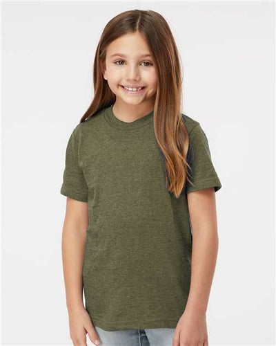 Tultex 235 Heather Military Green — on model front