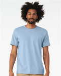 BELLA + CANVAS 3001CVC Heather Baby Blue — on model front