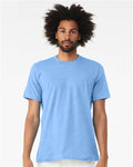 BELLA + CANVAS 3001CVC Heather Carolina Blue — on model front