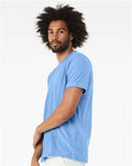 BELLA + CANVAS 3001CVC Heather Carolina Blue — on model side