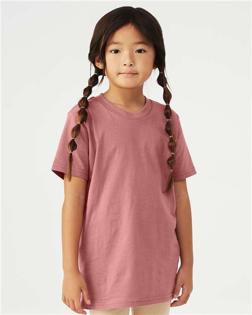 BELLA + CANVAS 3001Y Mauve — on model front