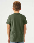 BELLA + CANVAS 3001Y Military Green — on model back