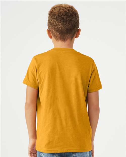 BELLA + CANVAS 3001YCVC Heather Mustard — on model back