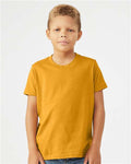 BELLA + CANVAS 3001YCVC Heather Mustard — on model front