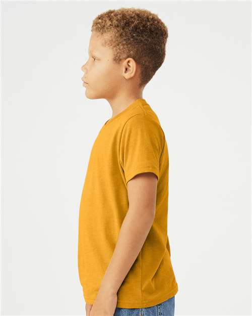 BELLA + CANVAS 3001YCVC Heather Mustard — on model side