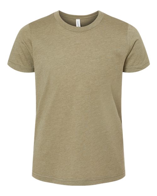 BELLA + CANVAS 3001YCVC Heather Olive — front
