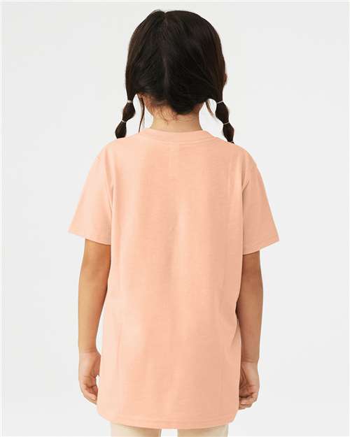 BELLA + CANVAS 3001YCVC Heather Peach — on model back