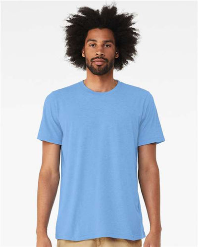 BELLA + CANVAS 3413 Solid Carolina Blue Triblend — on model front