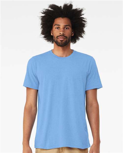 BELLA + CANVAS 3413 Solid Carolina Blue Triblend — on model front