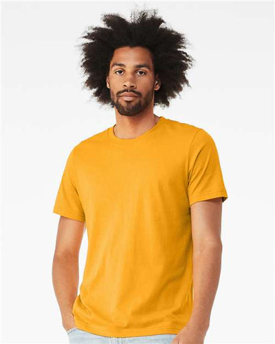 BELLA + CANVAS 3413 Solid Gold Triblend — on model front