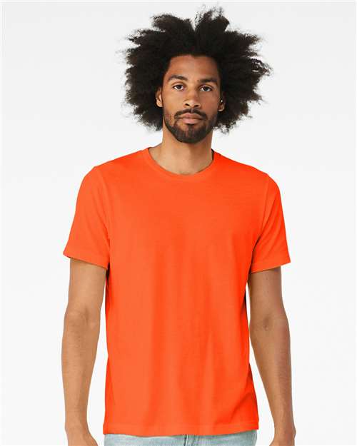 BELLA + CANVAS 3413 Solid Orange Triblend — on model front