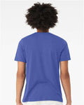 BELLA + CANVAS 3413 Solid True Royal Triblend — on model back