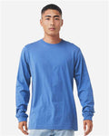 BELLA + CANVAS 3501CVC Heather Columbia Blue — on model front
