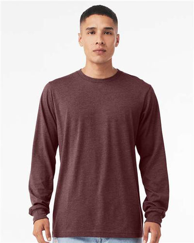 BELLA + CANVAS 3501CVC Heather Maroon — on model front
