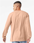 BELLA + CANVAS 3501CVC Heather Peach — on model back