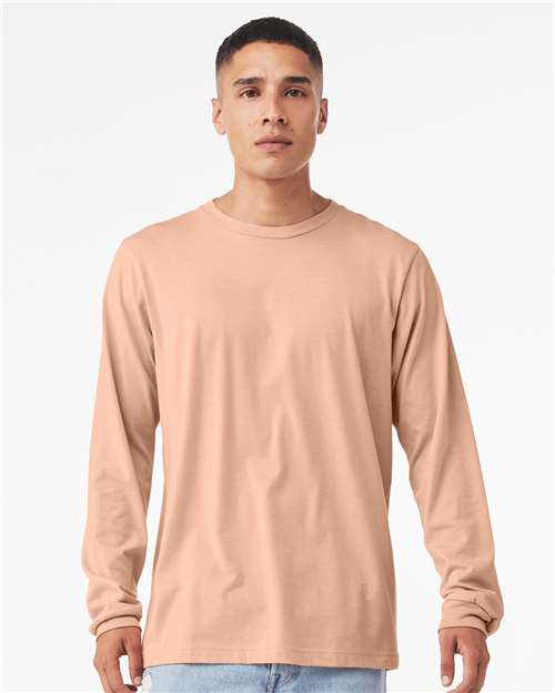 BELLA + CANVAS 3501CVC Heather Peach — on model front