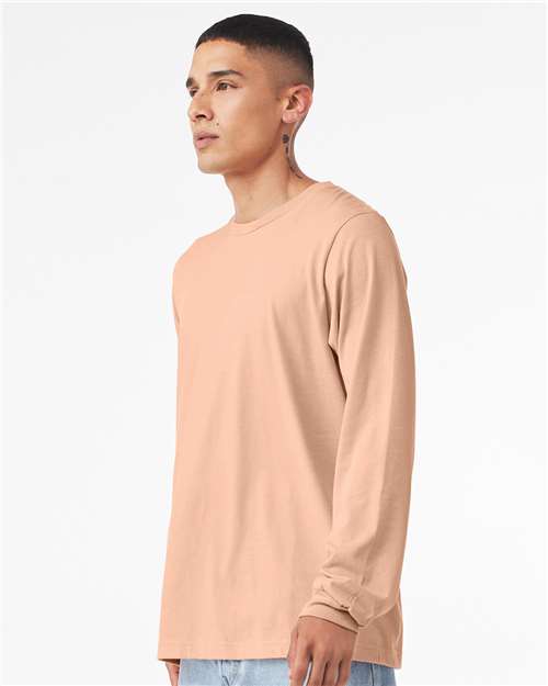 BELLA + CANVAS 3501CVC Heather Peach — on model side