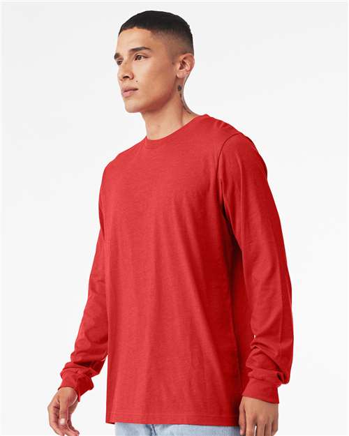 BELLA + CANVAS 3501CVC Heather Red — on model side