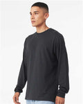 BELLA + CANVAS 3513 Solid Dark Grey Triblend — on model side