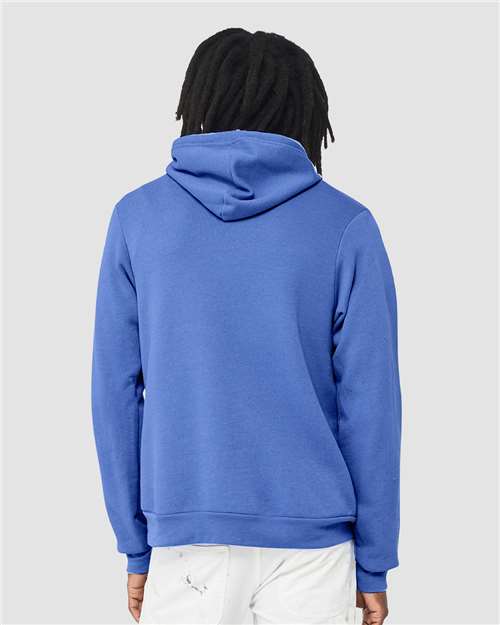 BELLA + CANVAS 3719 Heather Columbia Blue — on model back