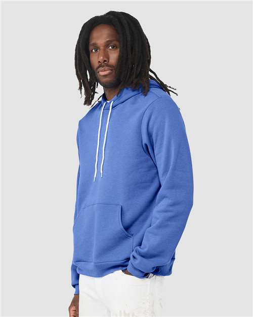 BELLA + CANVAS 3719 Heather Columbia Blue — on model side