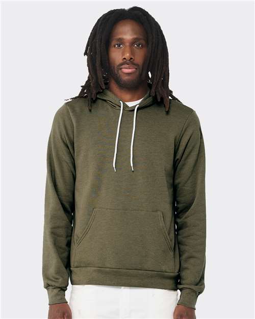 BELLA + CANVAS 3719 Heather Olive — on model front