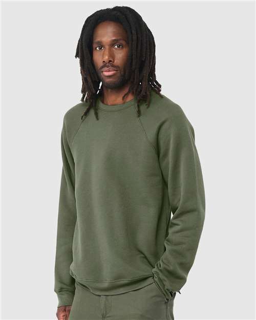 BELLA + CANVAS 3901 Military Green — on model side